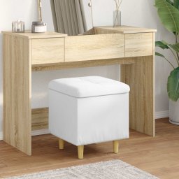 Ottomana de depozitare Alb 40 x 40 x 45 cm Piele artificiala GartenMobel Dekor
