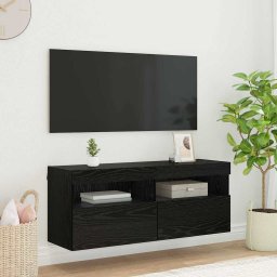 Dulap TV de perete Stejar Negru 100 x 30 x 40 cm Lemn compozit GartenMobel Dekor