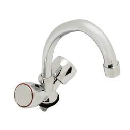 Set 2 baterii pentru chiuveta bucatarie Olivia DS-91029, crom, pipa înalta