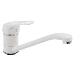 Baterie bucatarie monocomanda alba Ecostone, pipa mobila 226 mm, cartus ceramic