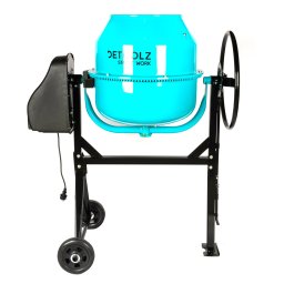 Betoniera Detoolz 140L, 850W, cu roti si coroana din fonta pentru mixare eficienta
