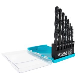 Set burghie pentru metal Detoolz G01, 8 bucati, 3–10 mm, cu suport