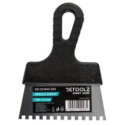 Spacla zimtata Detoolz 150x6 mm G01 pentru adeziv si placari