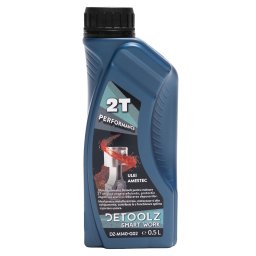 Ulei amestec 2T Detoolz rosu 0,5L pentru motoare in 2 timpi