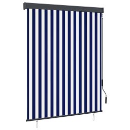Jaluzea tip rulou de exterior, albastru si alb, 140 x 250 cm GartenMobel Dekor