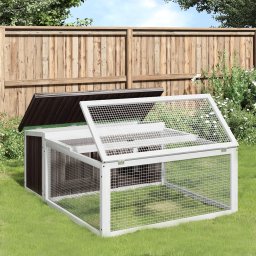 Cusca pentru iepuri, gri, 117,5x97x47,5 cm, lemn masiv de pin GartenMobel Dekor