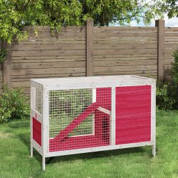 Cusca pentru iepuri rosu 103x44x69,5 cm lemn masiv de pin GartenMobel Dekor