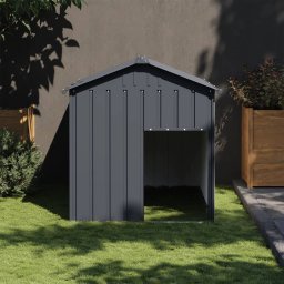 Cusca caine cu acoperis antracit 117x153x123 cm otel galvanizat GartenMobel Dekor