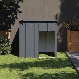 Cusca pentru caini cu acoperis antracit 110x103x109 cm otel galvanizat GartenMobel Dekor