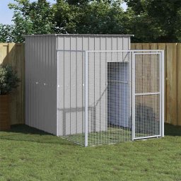 Cusca de caine & tarc gri deschis 165x251x181cm otel galvanizat GartenMobel Dekor