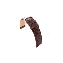 Curea piele de soparla captusita cu finisaj lacuit maro- 20mm -3310220
