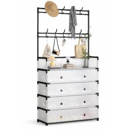 Dulap tip cuier multifunctional cu 3 sertare si suport haine 60 × 30 × 172 cm