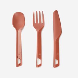 Set 3 Tacâmuri Drumeție (Cuțit, Furculiță, Lingură) Plastic Roșu