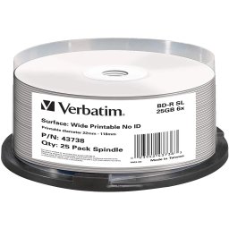 BD-R VERBATIM 25GB, Viteza 6X, 25PK SPINDLE, 43738