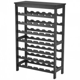 Mobilier interior Raft pentru 42 de sticle de vin, 7 niveluri, Vivatechnix Modular, 660 x 290 x 1000 mm, Lemn bambus, negru