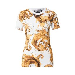 Versace Jeans Couture Tricou maro deschis / galben miere / negru / alb