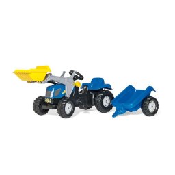 Tractor cu pedale si cupa Rolly Kid New Holland T 7040 cu remorca