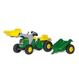 Tractor cu pedale si cupa Rolly Kid John Deere, cu remorca