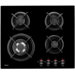 Plita incorporabila Amica PG6411SR, Gaz, 4 zone de gatit, 60 cm, Negru