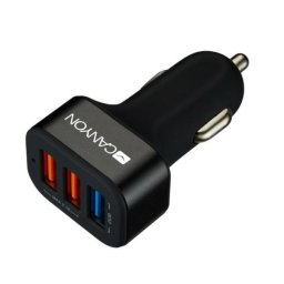 Incarcator auto Canyon CNE-CCA07B, 3 x USB, Negru