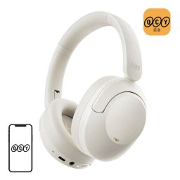 Casti wireless QCY ANC H4, alb, 2 conexiuni simultan, bluetooth 5.1