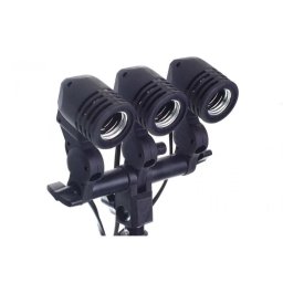 Suport stativ pentru 3 blitz-uri slave sau 3 becuri E27 cu menghina pentru umbrela