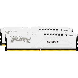 Kit dual memorie RAM Kingston FURY Beast, Capacitate 64GB DDR5 (2x32 GB), Frecventa 6400 MHz, CL 32, Alb