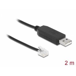 Cablu USB-A la Serial RS-232 RJ12 cu protectie ESD Skywatcher 2m, Delock 66735