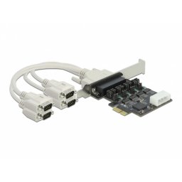 PCI Express la 4 x Serial RS-232 cu alimentare 5V/12V, Delock 89895