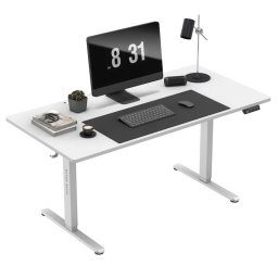 Birou electric Mark Adler Leader 7.6, inaltime reglabila 72-118 cm, dimensiuni 160 x 80 cm, greutate maxima 70 kg, Suport pentru casti, Alb