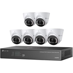 Kit Sistem NVR TP-Link Vigi NK8MP-T6425-2T, 6 Camere de supraveghere Turret Vigi C445, 8 canale PoE+