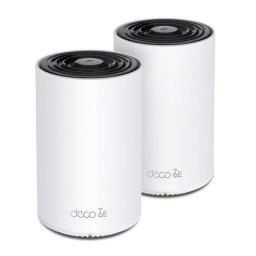 Router Sistem Mesh, TP-Link Deco XE75, Intern, Tri-band (2.4 GHz / 5 GHz / 6 GHz) Wi-Fi 6E (802.11ax), 2 bucati, Alb