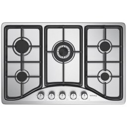 Plita pe gaz incorporabila IsEasy MGBS-765, 5 zone de gatit, 76 × 50 × 9.5 cm, Inox