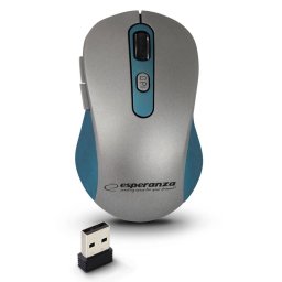 Mouse Esperanza, Wireless, optic, 2.4GHZ, Albastru-Gri