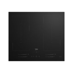 Plita cu inductie incorporabila Beko HII64720QUF2T, 59cm, 4 zone de gatit, Touch control, Neagra