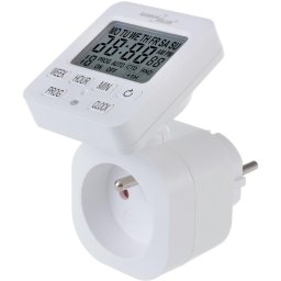 Priza programabila, Cronometru digital GreenBlue GB605, sarcina max. 3680 W, alimentare 220-240 V / 50Hz, 16 A, 18 programe, IP20,