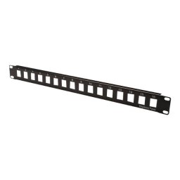 Panou de patch-uri modular Digitus DN-91400, neecranat, 16 porturi, 1U, montare in rack, Negru