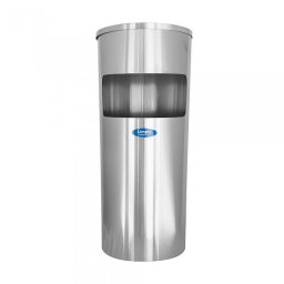 Cos gunoi cu scrumiera Limpio CSR-03, 20l, prevazut cu scrumiera, Inox