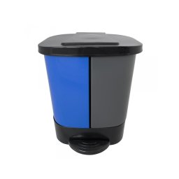 Cos gunoi colectare selectiva Limpio B-036A, 40 l (20x2), Albastru-Gri