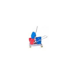Carucior curatenie Limpio C045, 36 litri, 2 galeti, plastic foarte rezistent, Rosu/Albastru