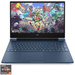 Laptop Gaming HP Victus 15-fb3029nn, AMD Ryzen™ 5 7535HS, 15.6 inch, RAM 12 GB, SSD 1 TB, RTX 4050, No OS, Albastru