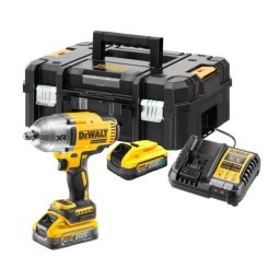 Masina de insurubat cu impact pe acumulator DeWALT DCF900H2T, 18V XR, brushless, 1/2 inch patrat, cuplu maxim strangere 1396 Nm, 2x acumulator Li-Ion 5 Ah POWERSTACK, 4 moduri de lucru, iluminare LED, cutie transport, incarcator rapid