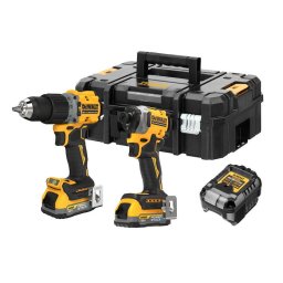 Set 2 scule profesionale pe acumulator DeWALT DCK2050E2T, 18V XR, motor fara perii, masina de gaurit cu percutie DCD805, masina de insurubat cu impact DCF850, 2x acumulator Li-Ion 1.7 Ah POWERSTACK, incarcator rapid, cutie TSTAK
