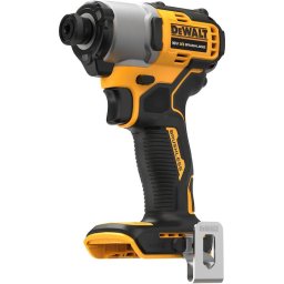 Masina compacta de insurubat cu impact pe acumulator DeWALT DCF840N, 18V XR, motor fara perii, hex 1/4 inch, cuplu maxim 192 Nm, iluminare LED, clema fixare centura, adaptor magnetic, fara acumulator/incarcator