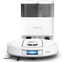 Robot de aspirare Rowenta X-Plorer Serie 580 Max RR9547E0, putere 10.000 Pa, 120 minute, functie mop extensibil, management harti, statie all in one, evitare obstacole, anti-incalcire, mopuri cu dubla rotatie, recipient praf 0.3L, laser LiDAR 360°, alb