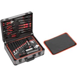 Gedore red ALLROUND universal set in aluminum case, 138 pieces, tool set (with reversible ratchet, SW 8mm - 24mm)