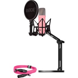 Rode Rode Microphones Microphones NT1 Signature +XLR cable+Desktop Studio Arm, microphone (pink, bundle)