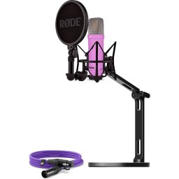 Rode Rode Microphones Microphones NT1 Signature +XLR cable+Desktop Studio Arm, microphone (purple, bundle)