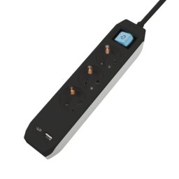 Prelungitor cu 3 x Schuko + 1 x USB type C + 1 x USB-A 1.8m Negru, Spacer PP-3-18B-TC-USB