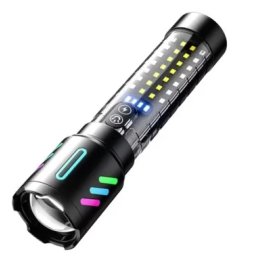 Lanterna Profesionala LED CB 519B cu incarcare type C de 20cm pentru drumetii 500m